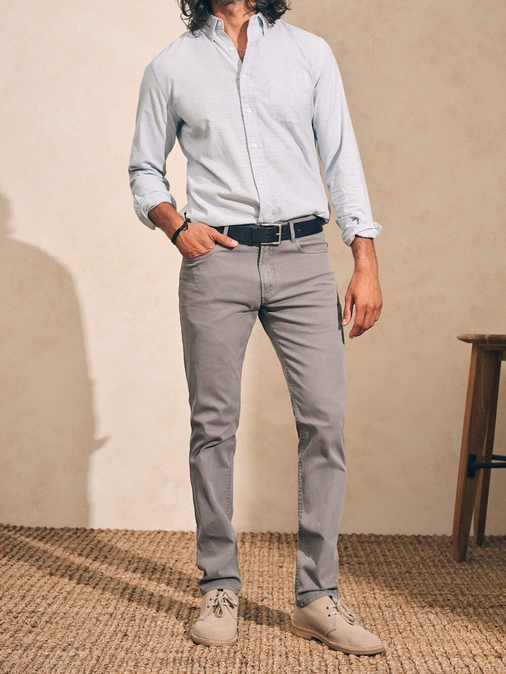 Faherty Comfort Twill 5 Pocket 2.0 Pants Mens 33x33 Rugged Gray Stretch NWT